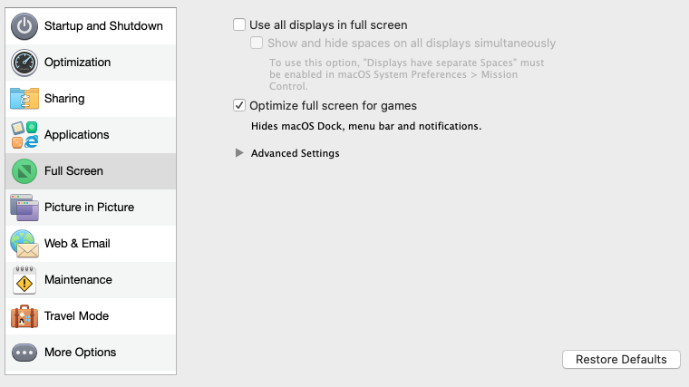 Parallels VM Configuration Options